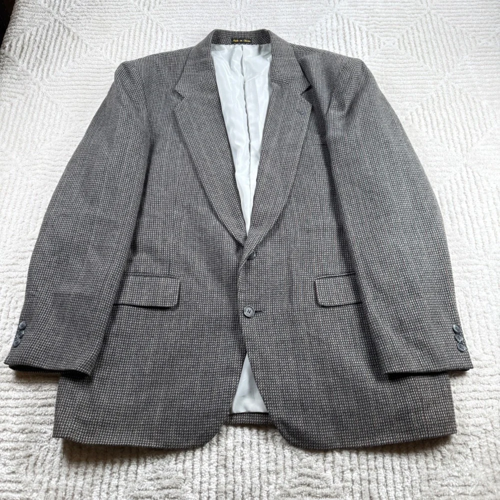 Vintage Jordache Blazer Mens 46L Linen Wool Sport Coat Academic Old Money 80s